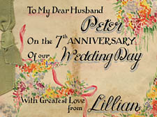 the wedding anniversary card was among the decorated letters Lillian sent her husband