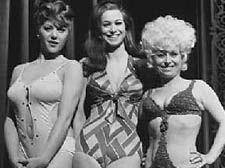 Maggie, left, in Carry On Girls, 1974